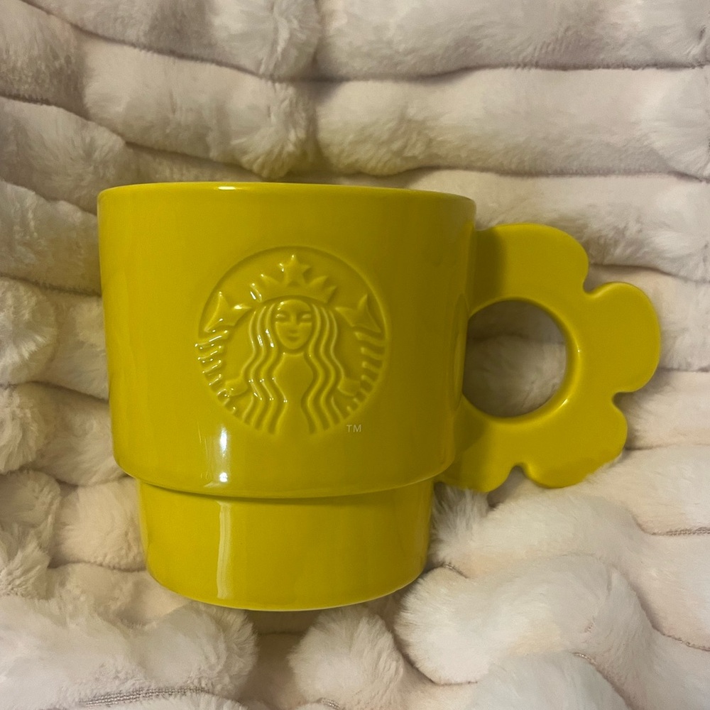 Starbucks Yellow Flower Handle Mug